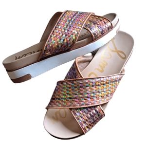 Sam Edelman Colorful Woven Slide Sandals